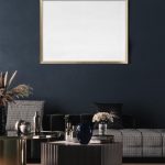 Stylish desk, chairs, and art for modern home office decor