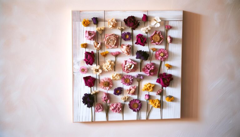 diy floral wall art with dried flowers 0
