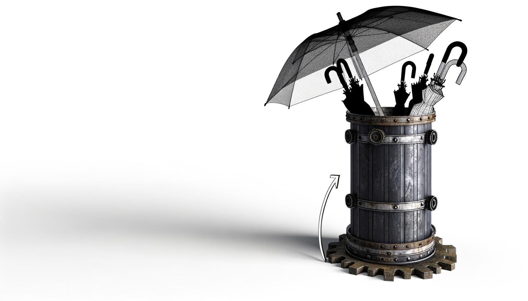 diy industrial style umbrella stand 0