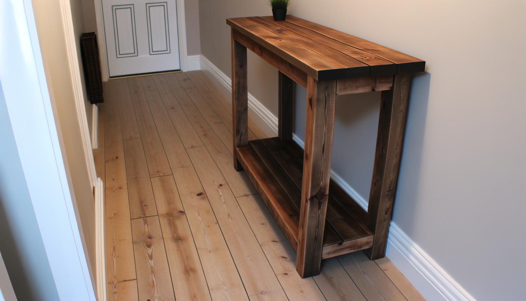diy upcycled console table for hallways 0 39