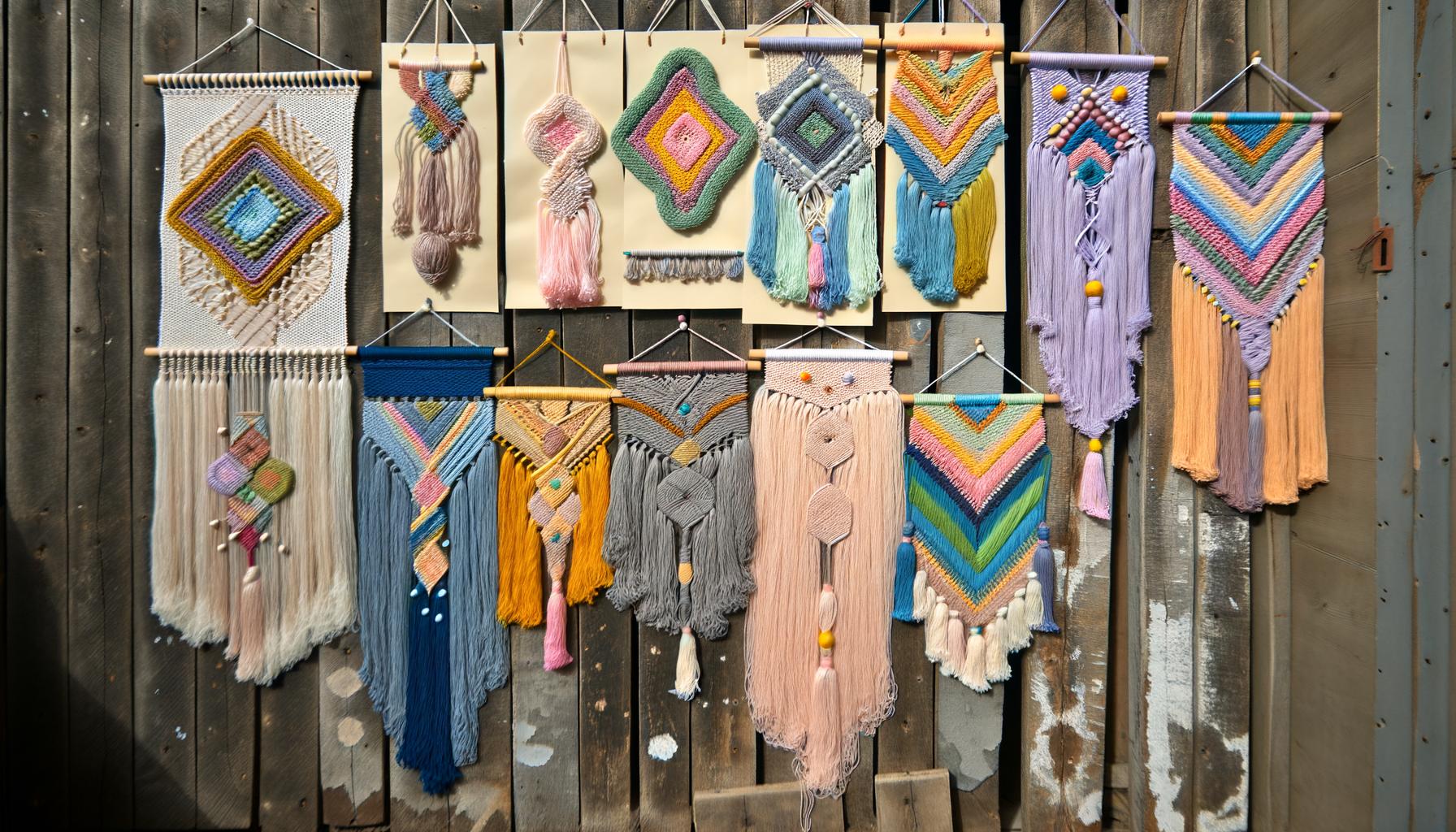 diy wall hangings with yarn and macrame 0