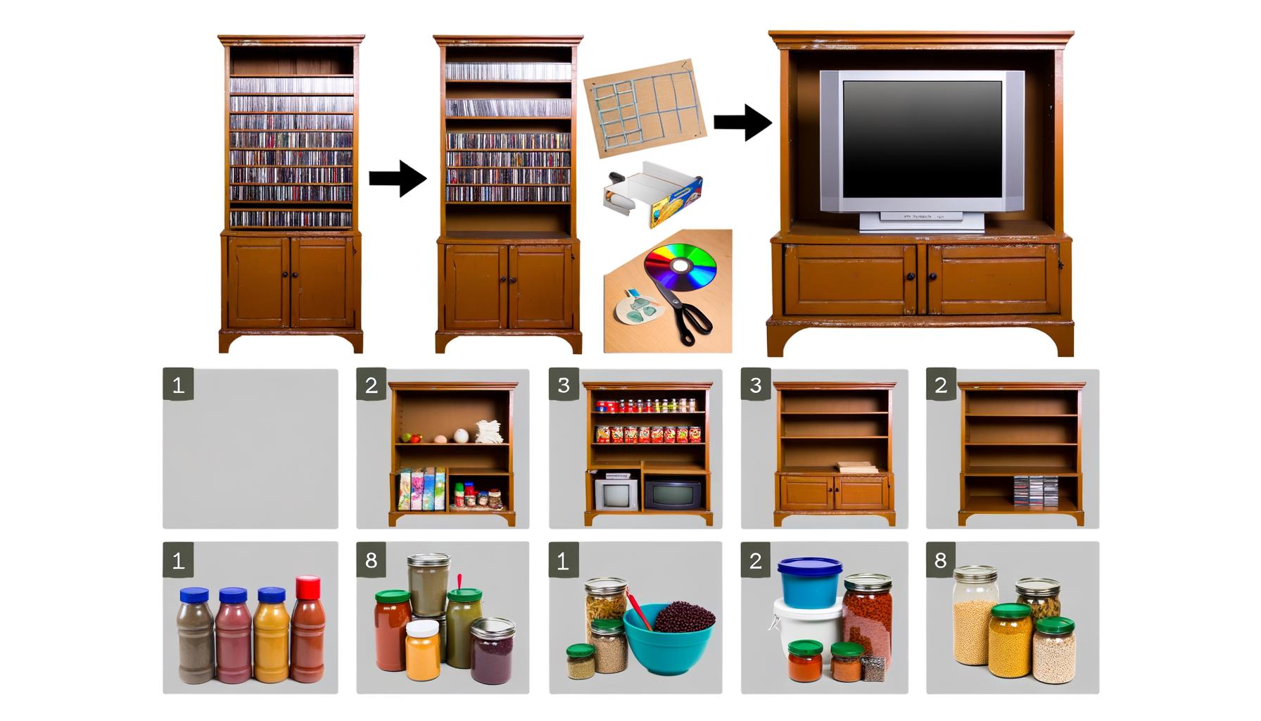 how to repurpose an entertainment center into a pantry 0 40