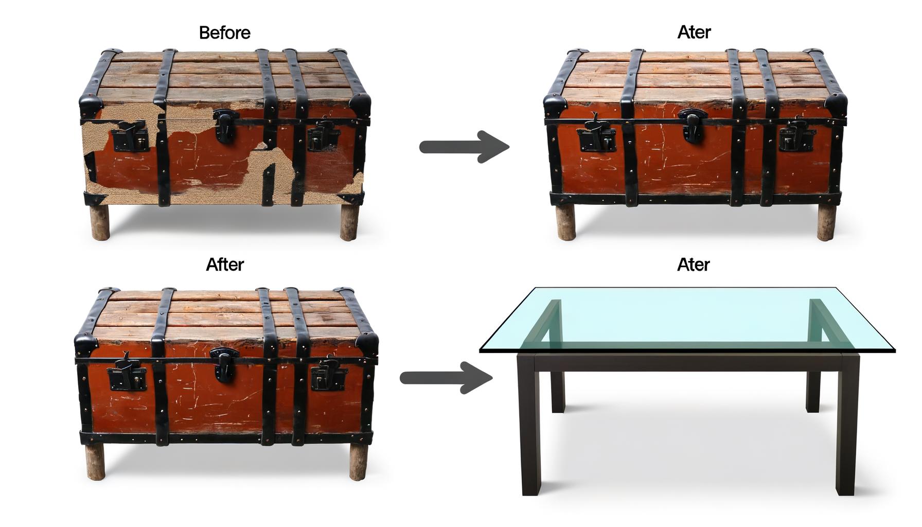 turn an old trunk into a coffee table 0 37